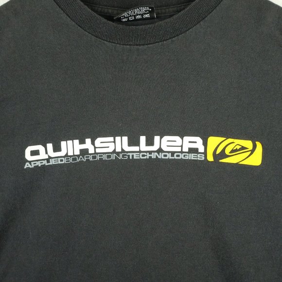 Quiksilver Mens T Shirt Large Vintage Long Sleeve Spell Out Logo Skateboarding - Picture 2 of 10